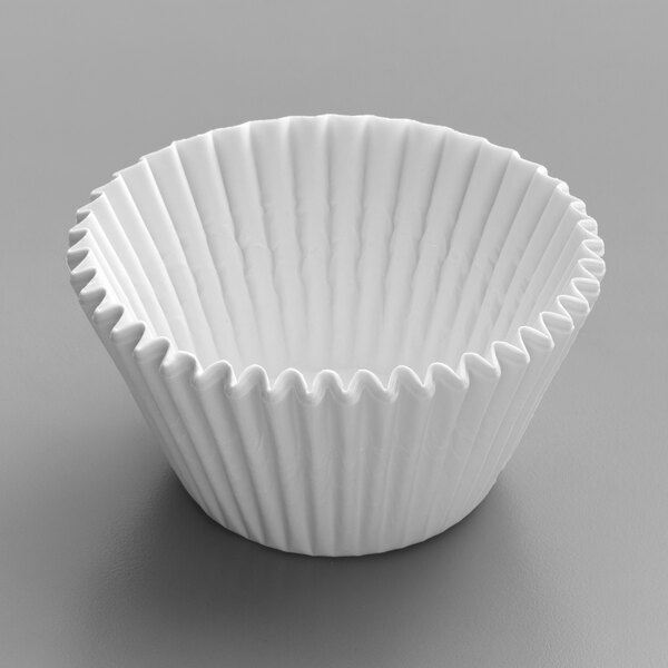 White Fluted Jumbo Baking Cup 2 1/4" x 1 7/8" 10000/Case