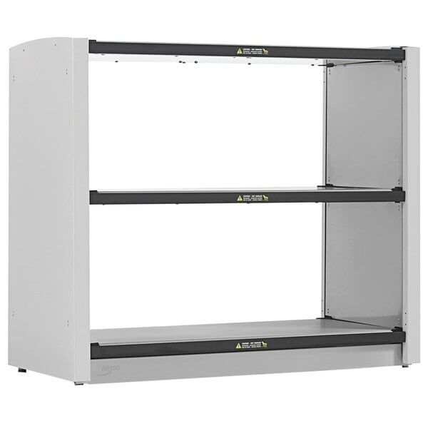 A white Metro grab-n-go heated shelf with two shelves.