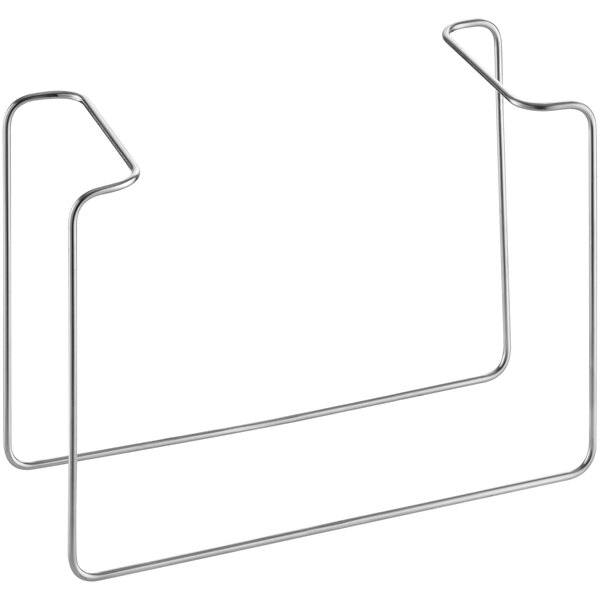 A metal wire rack with two handles for a table.