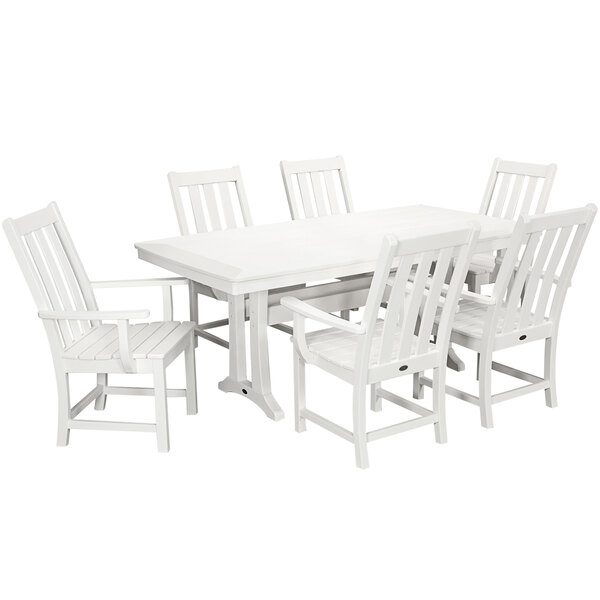 A white POLYWOOD table and chairs set.