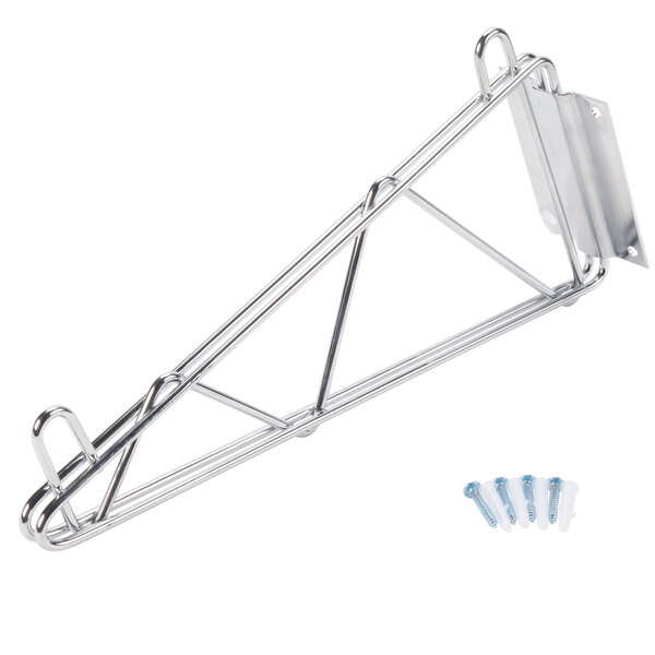 A metal frame with screws for Advance Tabco shelving.