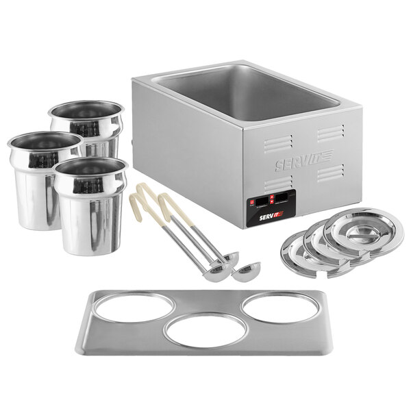 ServIt Triple Well 4 Qt. Countertop Food Warmer with Digital Controls