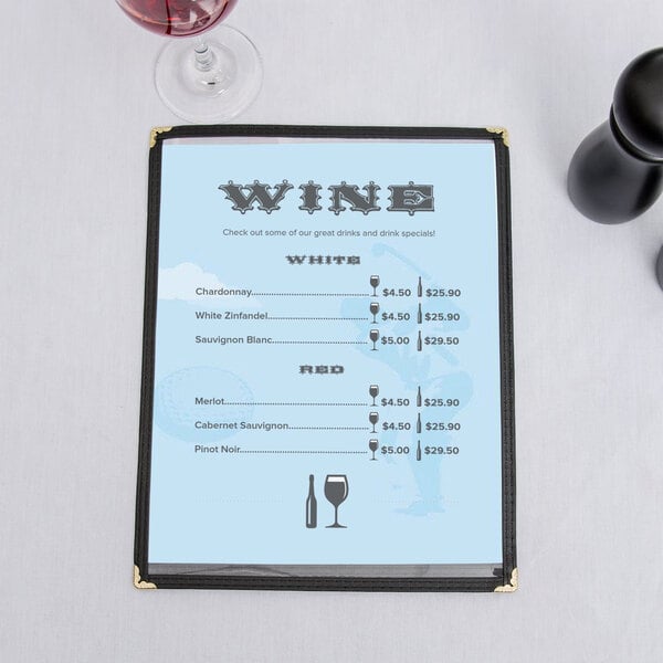 8 1/2" x 11" Menu Paper - Country Club Themed Golf Silhouette Design - 100/Pack