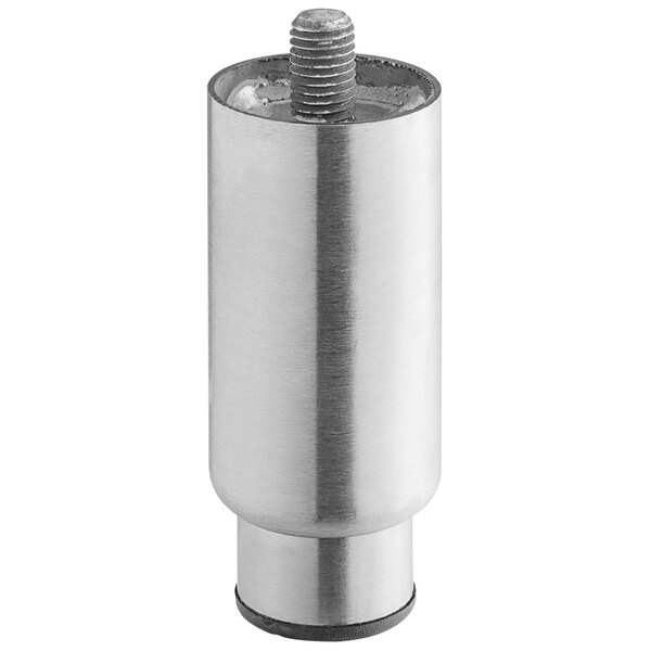 A silver metal cylinder with a screw on the end.
