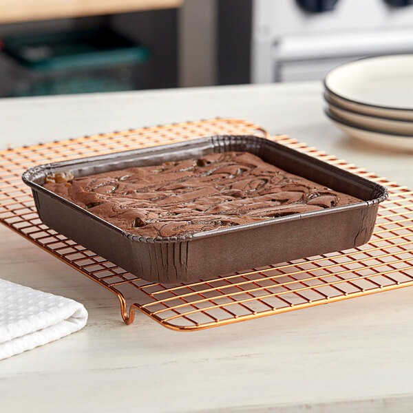 Esslly Cardboard Cake Tins Dome Cake Pan Brown Square Paper Baking