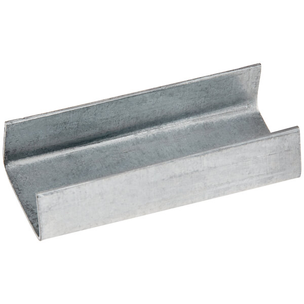 A rectangular metal piece with a square shape.