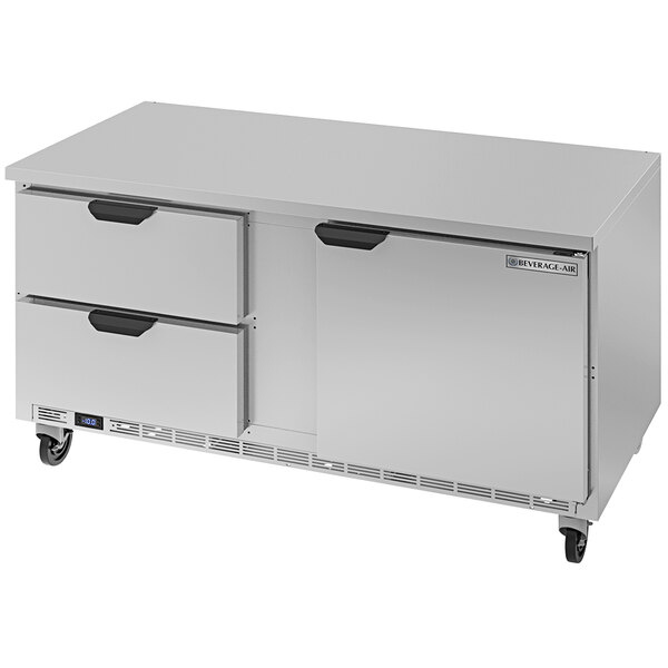 BeverageAir WTFD60AHC2FLT 60" Worktop Freezer with 2 Drawers, 1 Door