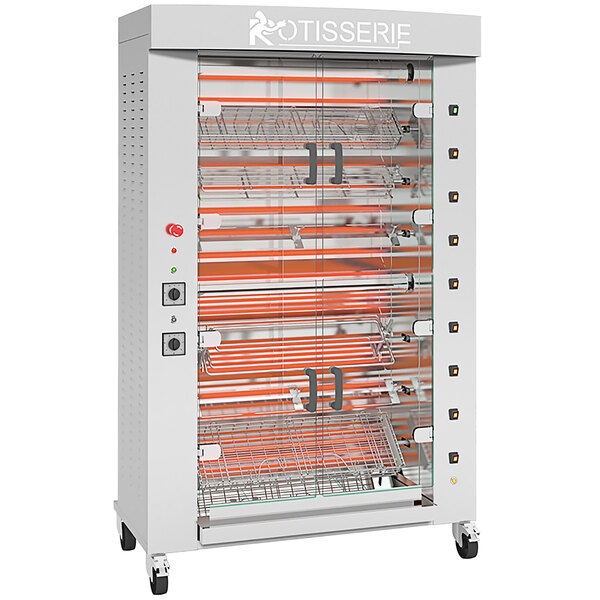 Rotisol-France FlamBoyant FB1160-8E-SS Stainless Steel Electric Rotisserie with 8 Spits