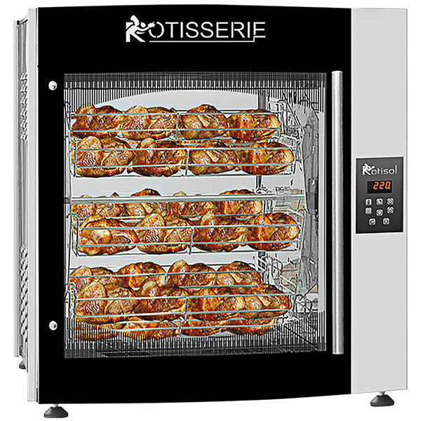 Rotisol-France Roti-Roaster FBP8-520 Electric Rotisserie with 8 Baskets for 24-32 Chickens