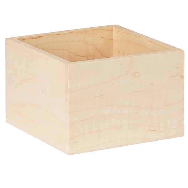 A Cal-Mil Maple Wood Merchandiser Box with a square top.