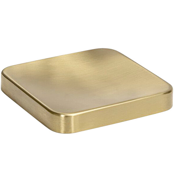A Room360 matte brass square plate with a square edge.