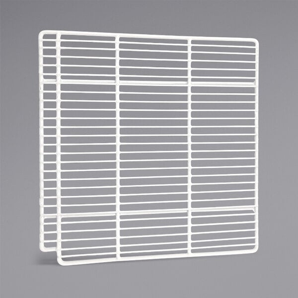 A white square grid shelf with many small lines.