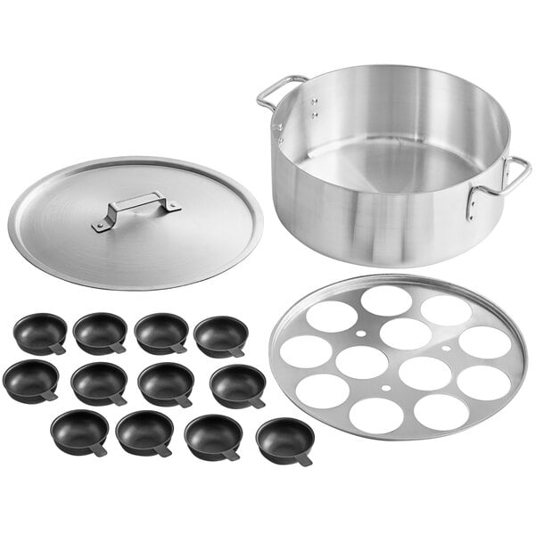12-Cup Non-Stick Egg Poacher Set Includes 12 Cups, Inset, Cover