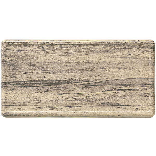 A rectangular faux wood melamine board with a dark wood finish.