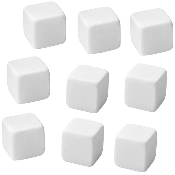 A group of white marble whiskey stones.