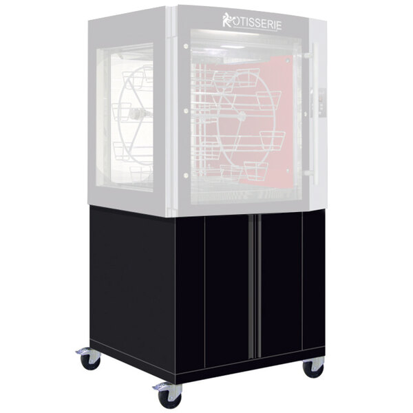 A stainless steel Rotisol cabinet with a glass door.