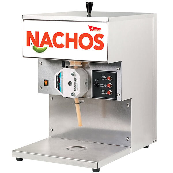 A Cretors nacho cheese pump machine with a label on it.