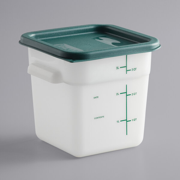 Vigor 4 Qt. White Square Polyethylene Food Storage Container and