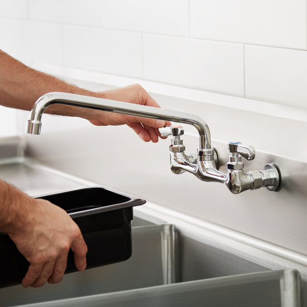 Regency Wall Mount Faucet with 12" Swing Spout, 8" Centers, and Install Kit