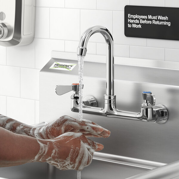 Regency Wall Mount Faucet with 3 1/2" Swivel Gooseneck Spout, 8