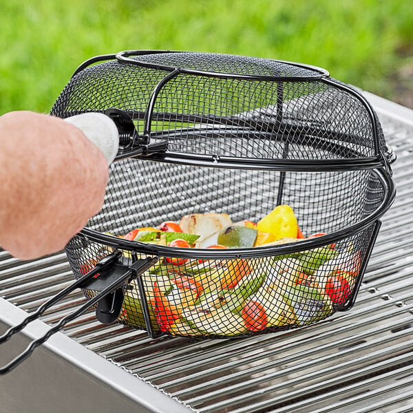 Outset® 76182 11 3/4 Diameter 3-in-1 Non-Stick Grill Basket and