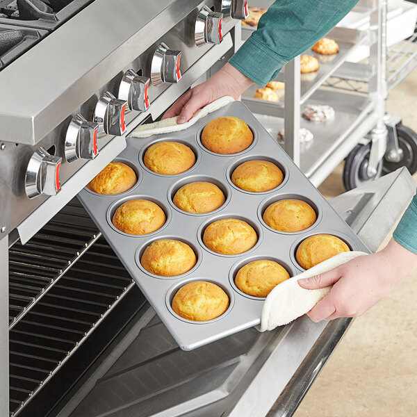 Baker's Mark 12 Cup 7 oz. Glazed Aluminized Steel Jumbo Muffin