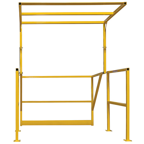 A yellow steel frame with two bars.
