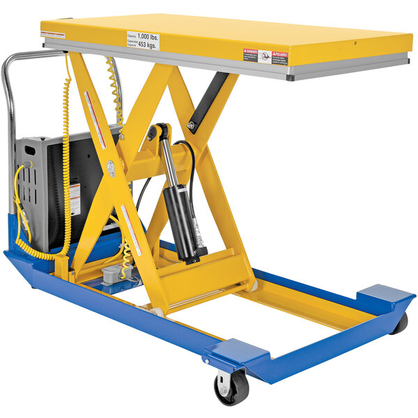 Vestil CART2410DC 24" x 48" BatteryPowered Scissor Lift Cart with 9