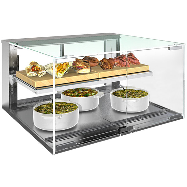 Structural Concepts NE4820HSV Reveal 48" Heated Slide-In Countertop Self-Service Display Case with Shelf