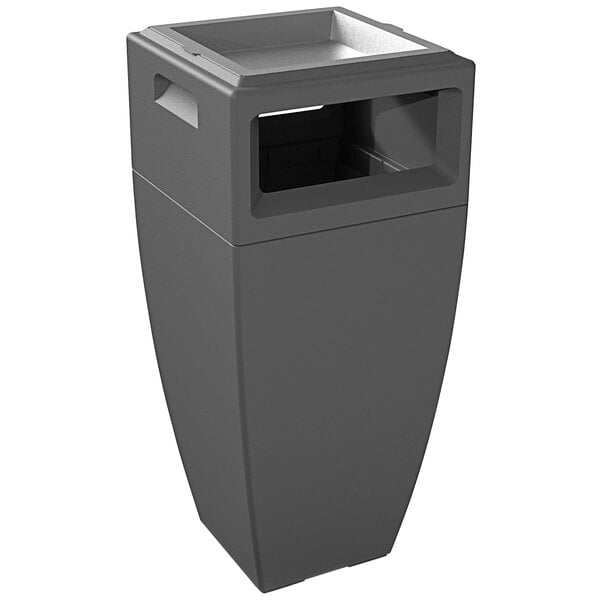 A Mayne Kobi graphite grey rectangular waste bin with lid.