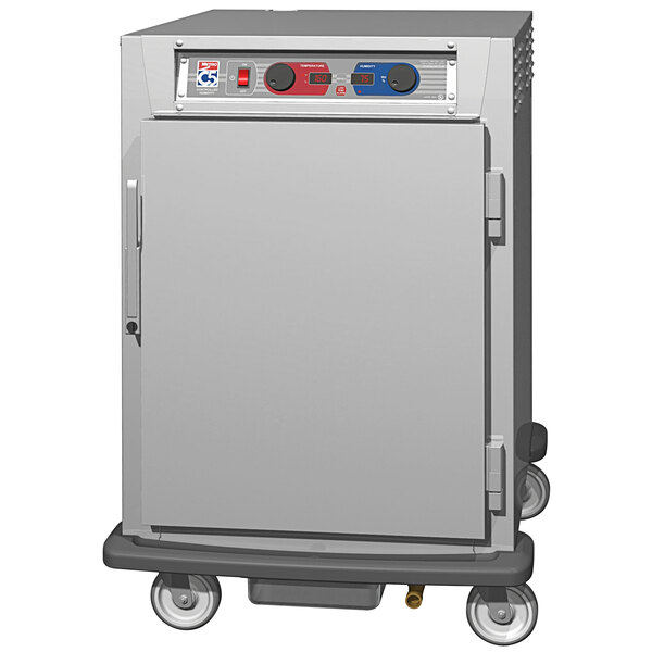 Metro C5 9 Series C595L-SFS-LPFC Half Size Insulated Low Wattage Pass-Through Holding Cabinet with Solid Door and Chrome Lip Load Slides