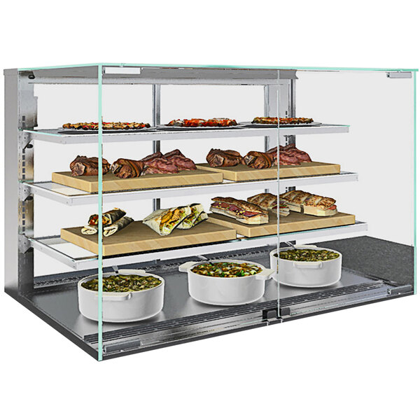Structural Concepts NE3635HSV Reveal 36" Heated Slide-In Countertop Self-Service Display Case with Three Shelves