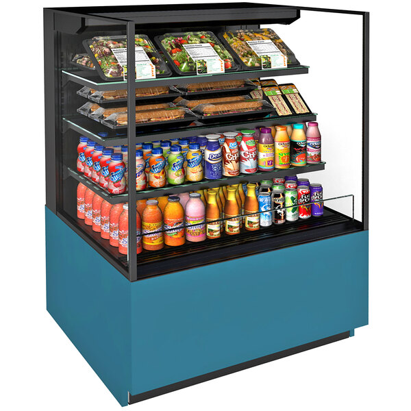A Structural Concepts refrigerated self-service display case with food and drinks.