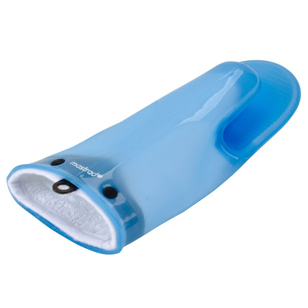 Mastrad A82303 Orka 11" Blue Silicone Oven Mitt with Cotton Lining