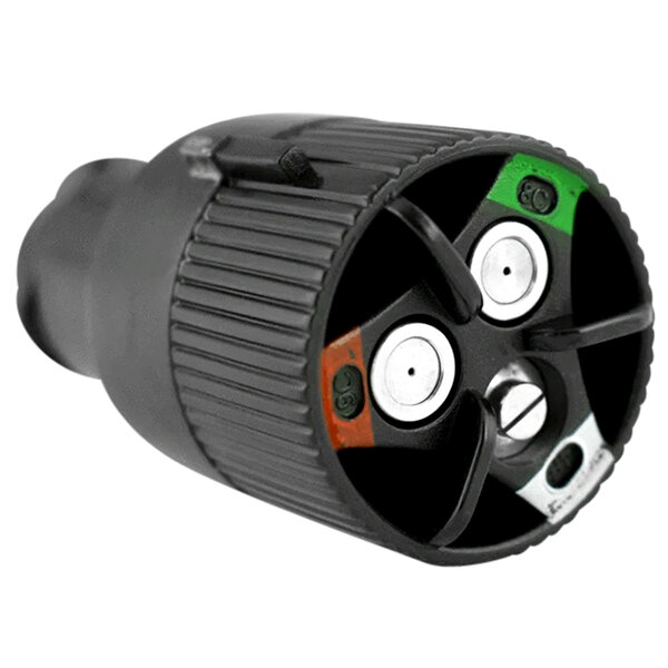 A black and green Victory VP50 3-in-1 nozzle with a round black cylinder.