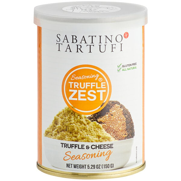 A case of 6 Sabatino Tartufi Truffle Zest & Cheese Seasoning containers.