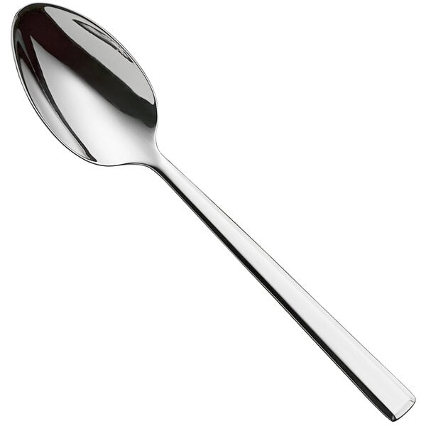 A WMF by BauscherHepp stainless steel teaspoon with a silver handle.