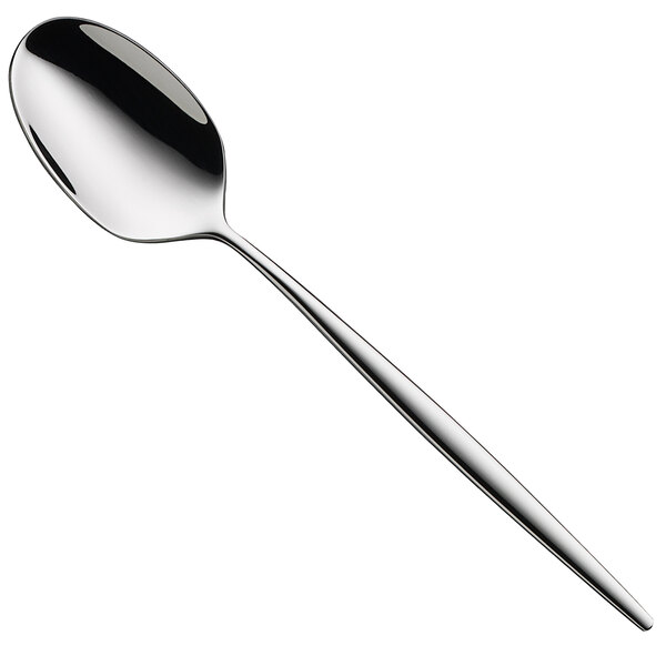 A WMF by BauscherHepp Enia stainless steel teaspoon with a long handle.