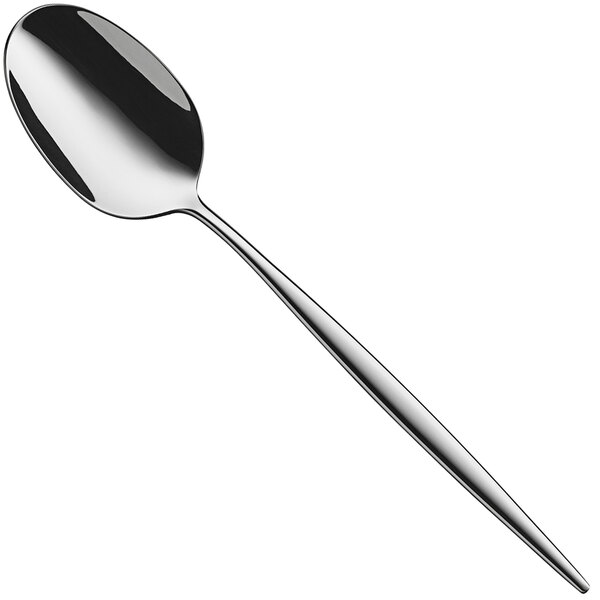 A WMF stainless steel dessert spoon with a long handle.