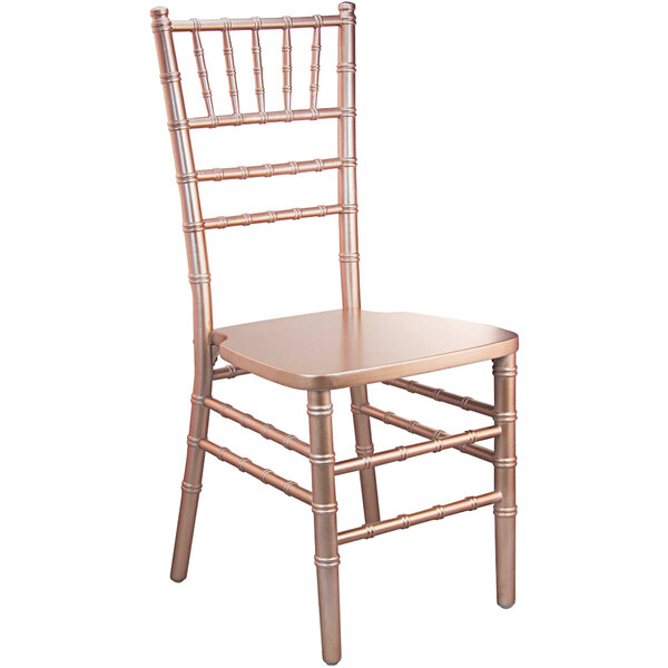 A Flash Furniture rose gold chiavari chair.
