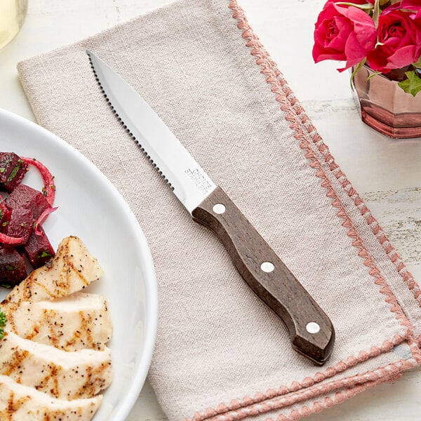 Custom Imprinted Wood Handle Jumbo Steak Knife