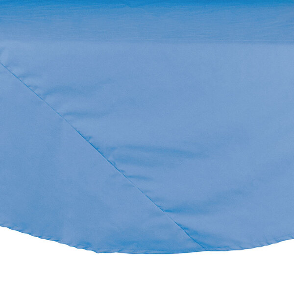 Intedge 72" Round Light Blue Hemmed 65/35 Poly/Cotton BlendCloth Table Cover