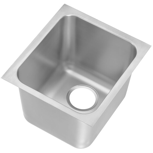 Vollrath 12121-1 14" x 16" 1 Compartment 18-Gauge Stainless Steel Weld-In / Undermount Sink with 3 1/2" Drain Hole - 12" Deep
