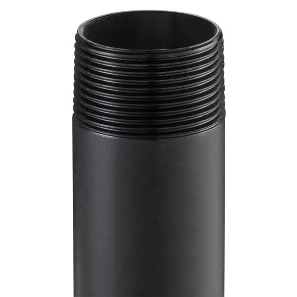 a black pipe with a black cap