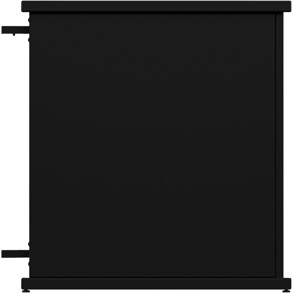 A black rectangular SelectSpace end planter with a black top.