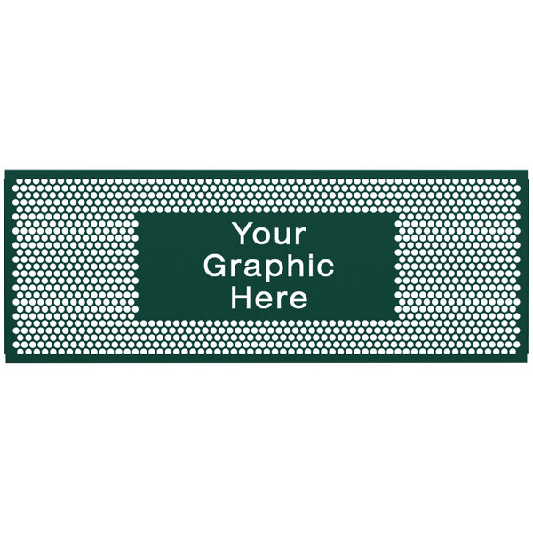 A white grid with a green circle pattern and white text.
