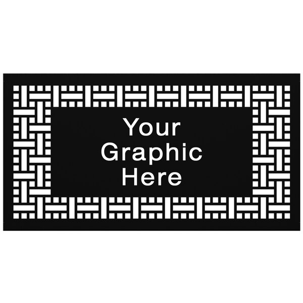 A black stock panel with a white rectangular sign reading "Your Graphic Here"