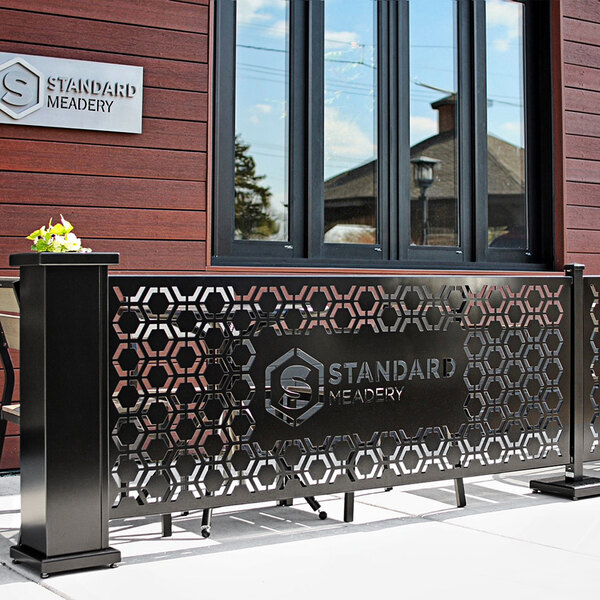 SelectSpace 5' Stock Black Hexagonal Pattern Partition Panel