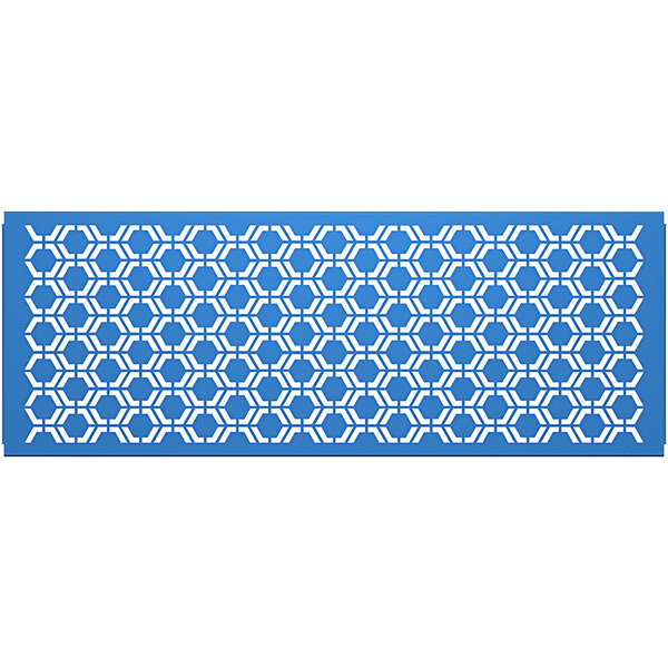 A white rectangular object with a blue hexagonal pattern.