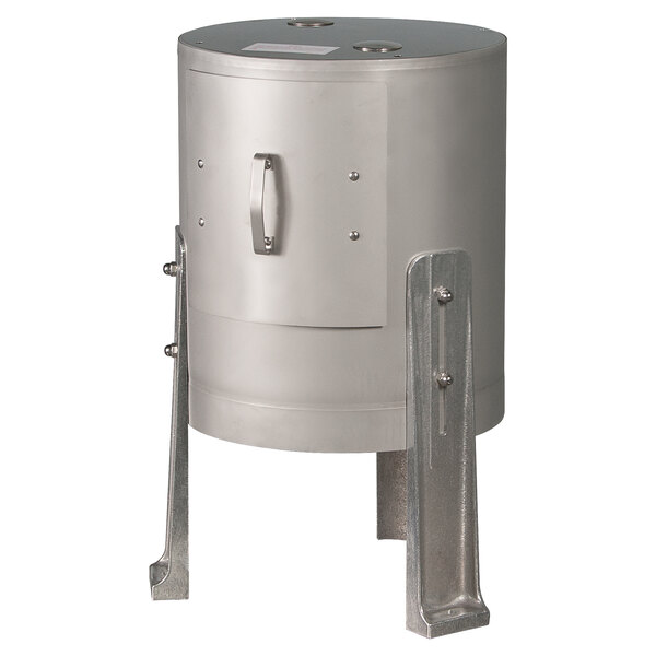 A stainless steel base cabinet for a Hobart 6115 potato peeler.
